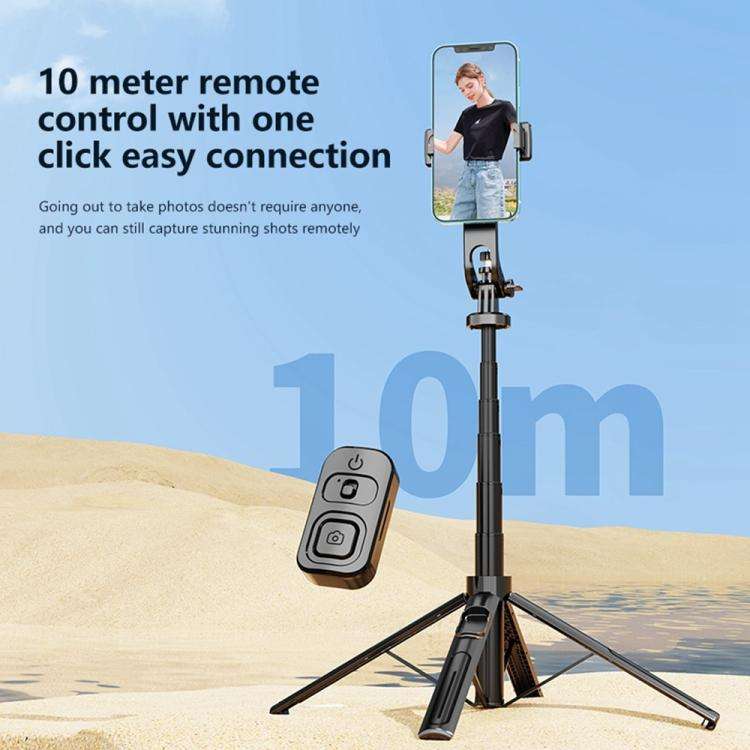 K27 Smartphone Extendable Live Streaming 4-Leg Stand Bluetooth Selfie Stick(White)