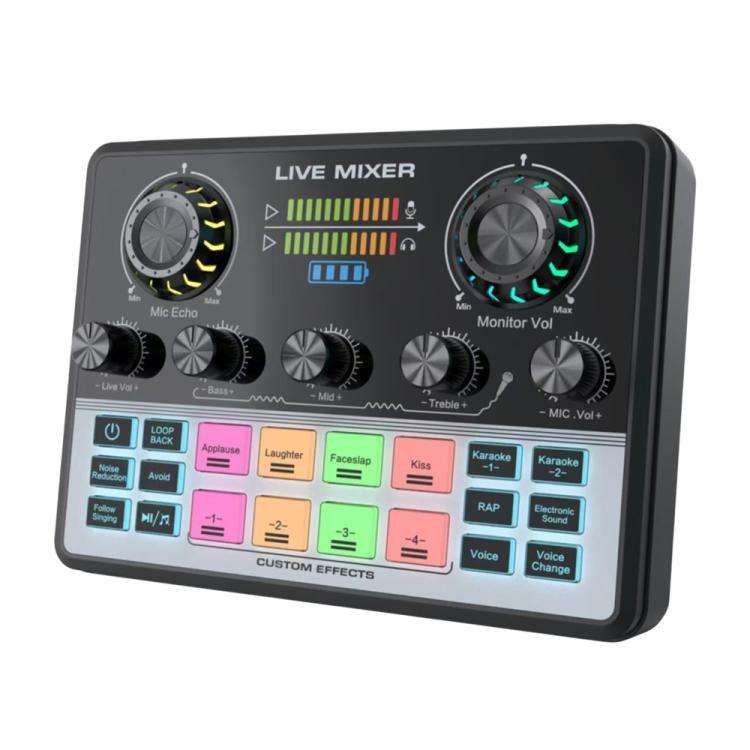 V9 Dual DSP Chip Noise Reduction Live Streaming Sound Card Audio Mixer