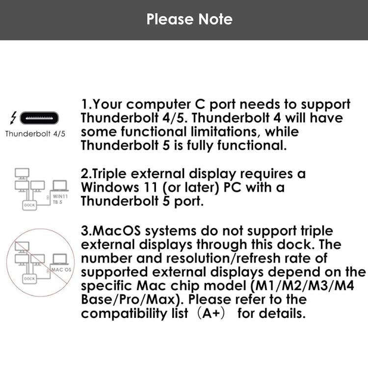 WAVLINK UTD58 12 in 1 120Gbps 140W Thunderbolt 5 Docking Station, Plug:UK Plug