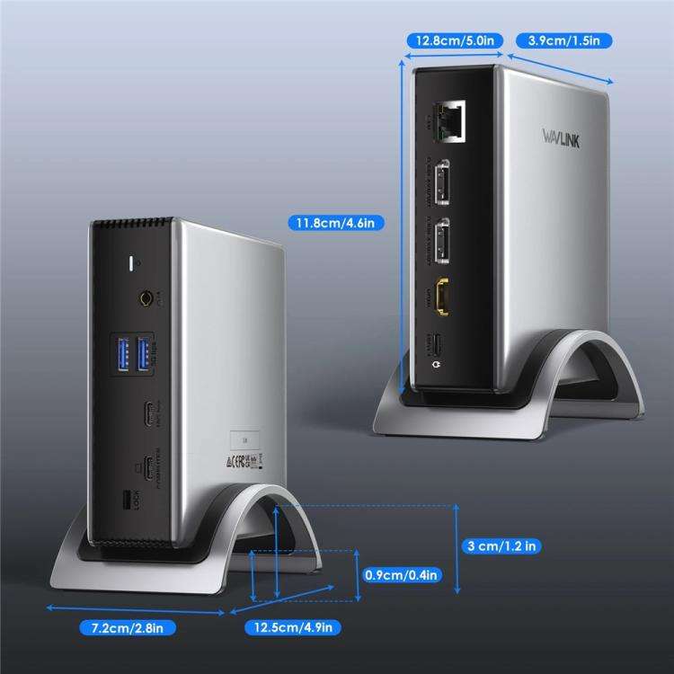 WAVLINK UMD27PRO Support 8K 30Hz 4K 144Hz 140W HUB Docking Station, Plug:US Plug