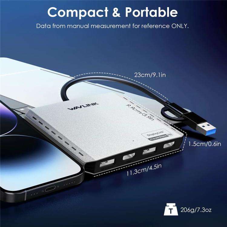 WAVLINK UG7501DH 85W Upstream Charging 2DP + 2HD Converter 4K / 8K Display Adapter