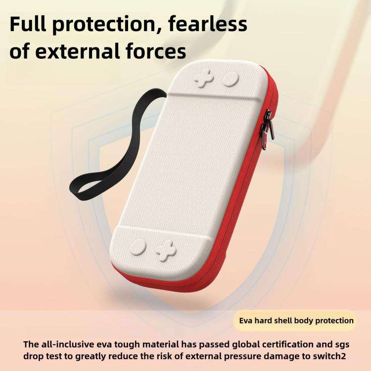 For Nintendo Switch 2 Portable Game Console Storage Case Nylon Protective Carrying Bag(Beige)