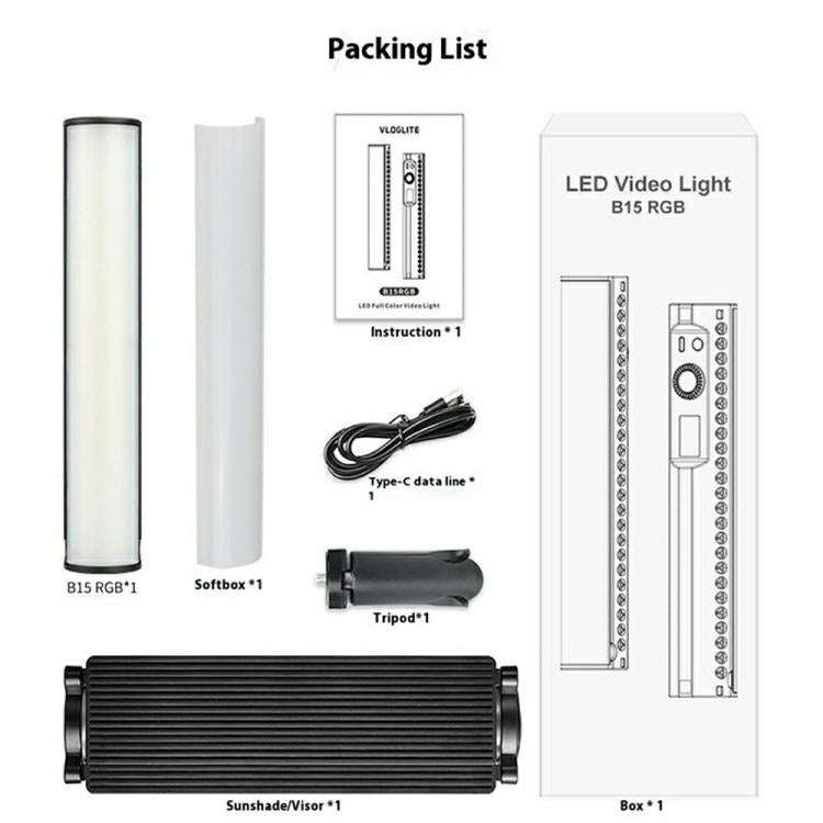 VLOGLITE B15RGB For Photography Live Streaming RGB Ambient Lamp Handheld LED Light Stick