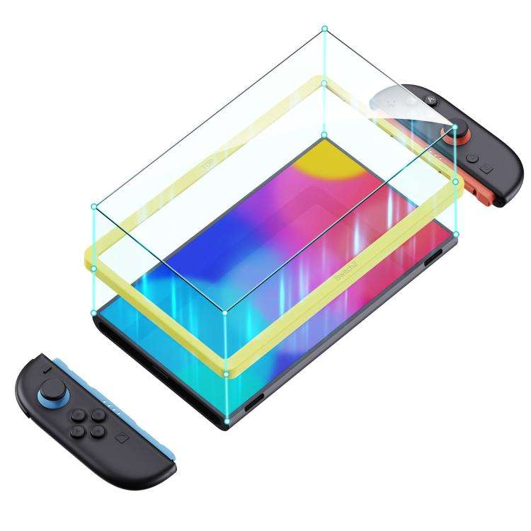 For Nintendo Switch 2 Gaming Console 2-Piece Tempered Glass Screen Protector + Alignment Frame Set