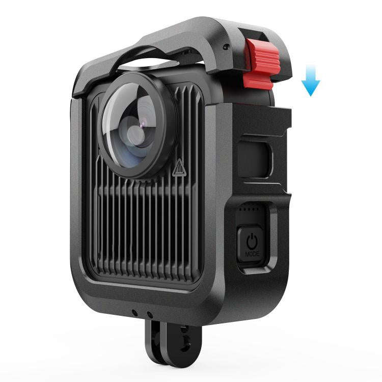 For GoPro MAX2 Aluminum Alloy Camera Cage Protection Frame with Dual Cold Shoes