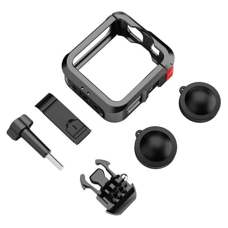 For GoPro MAX2 Aluminum Alloy Camera Cage Protection Frame with Dual Cold Shoes