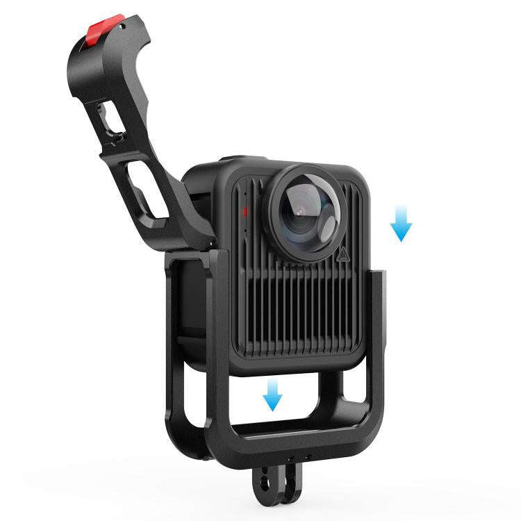 For GoPro MAX2 Aluminum Alloy Camera Cage Protection Frame with Dual Cold Shoes