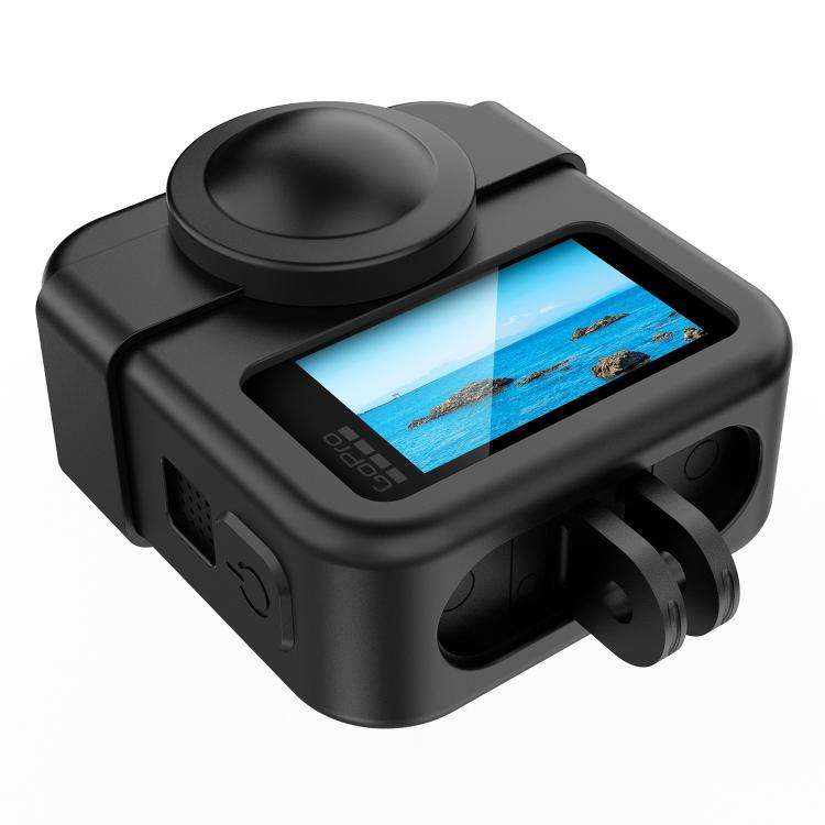 For GoPro MAX2 Body Silicone Protective Shell with Dual Lens Caps Cover & Strap & Battery Side Cover