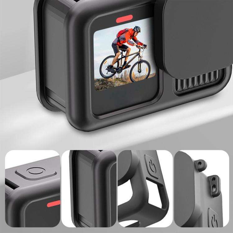 For GoPro HERO13 Black Silicone Protective Cover with Wrist Strap & Lens Cover & Side Interface C...