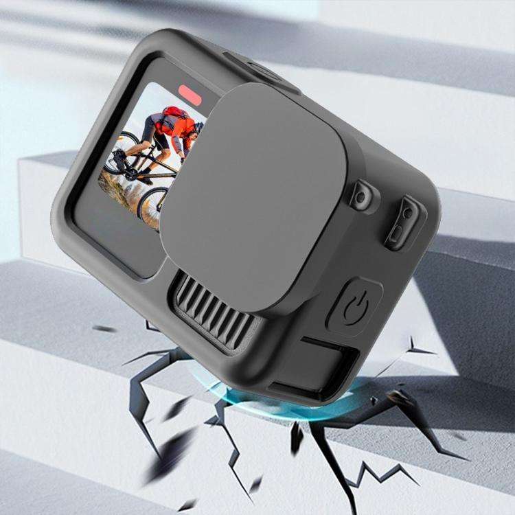 For GoPro HERO13 Black Silicone Protective Cover with Wrist Strap & Lens Cover & Side Interface C...