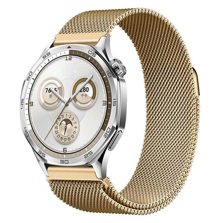 20mm Press Snap Milanese Magnetic Stainless Steel Watch Band(Gold)