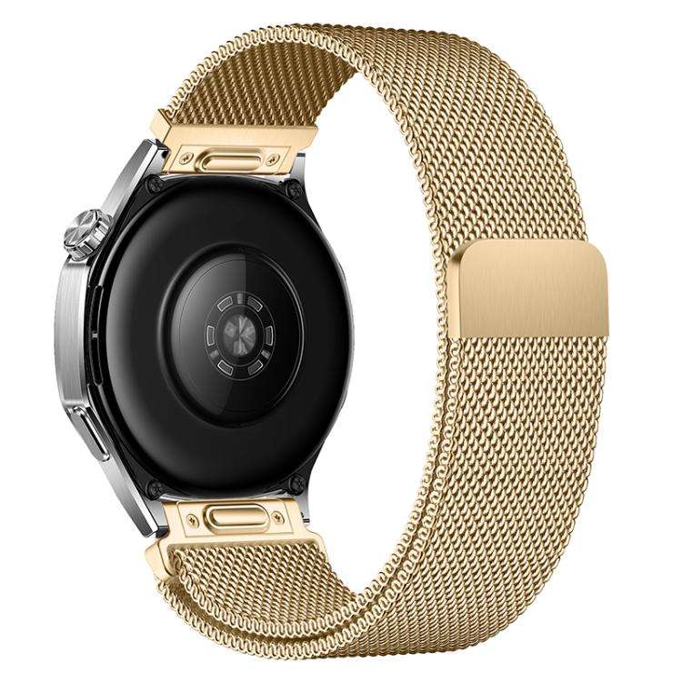 20mm Press Snap Milanese Magnetic Stainless Steel Watch Band(Gold)