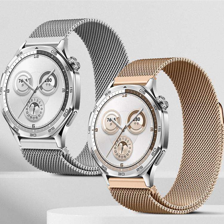 20mm Press Snap Milanese Magnetic Stainless Steel Watch Band(Gold)