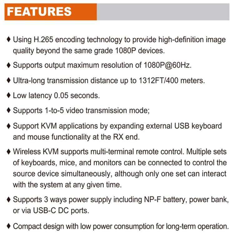 VRRIIS 082K Support USB Keyboard Mouse 400m Wireless HD KVM Extender Video Transmitter Receiver, ...