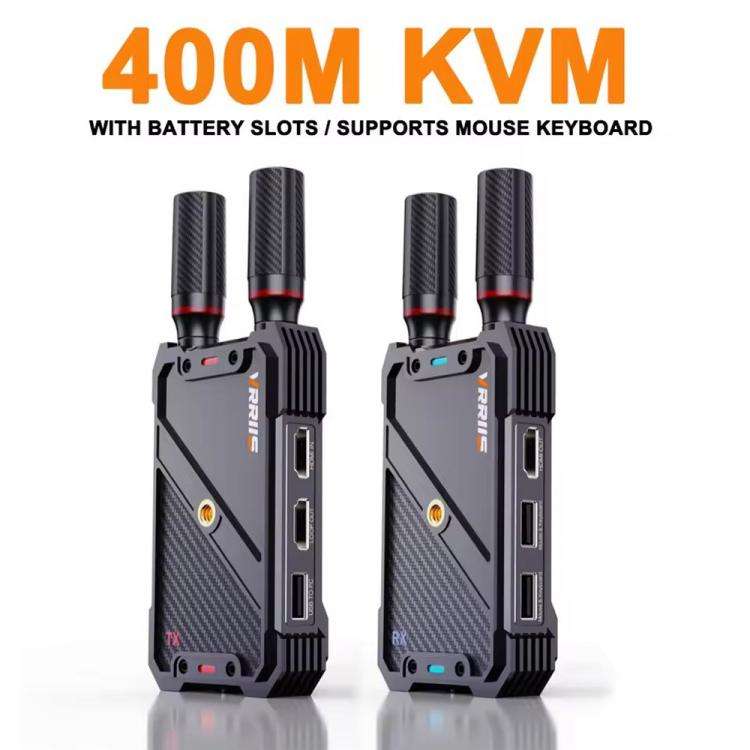 VRRIIS 082K Support USB Keyboard Mouse 400m Wireless HD KVM Extender Video Transmitter Receiver, ...