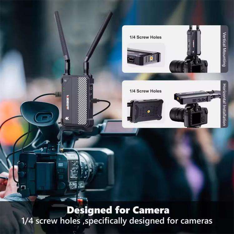 VRRIIS WL095 P Long Range Dual Band Low Latency 4K Ultra HD Wireless Transmitter Receiver Kit, Pl...