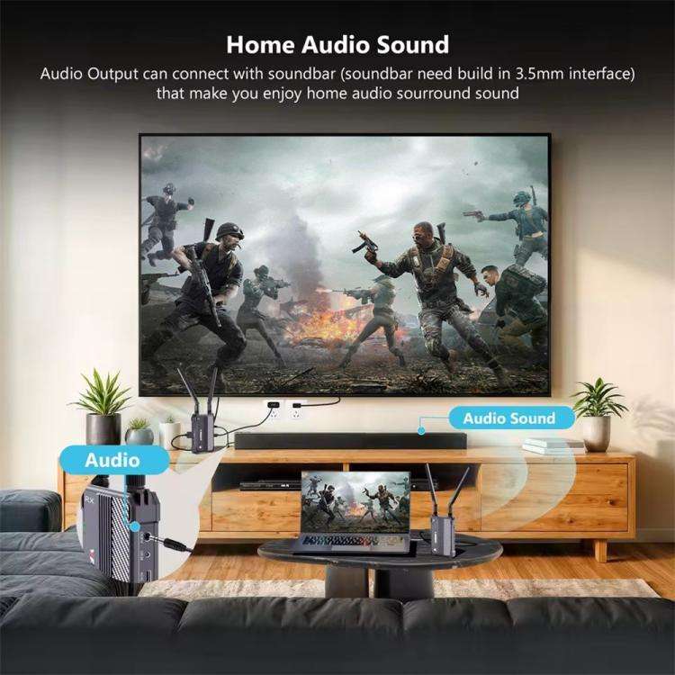 VRRIIS WL095 P Long Range Dual Band Low Latency 4K Ultra HD Wireless Transmitter Receiver Kit, Pl...