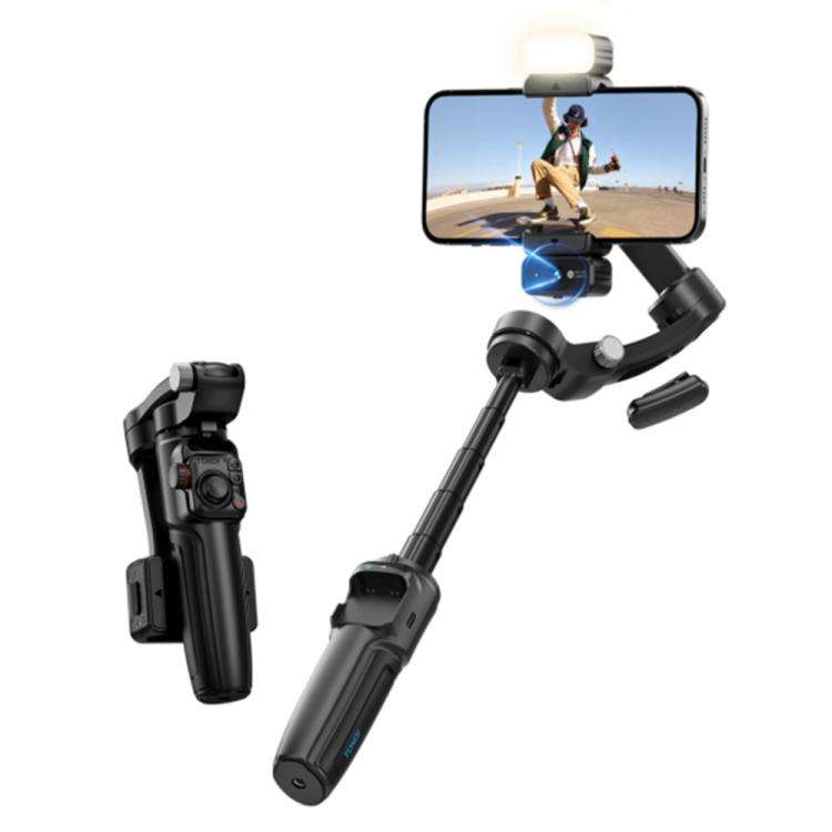 M06 Portable Folding Handheld Gimbal Stabilizer AI Face Tracking Selfie Stick with Magnetic Fill ...