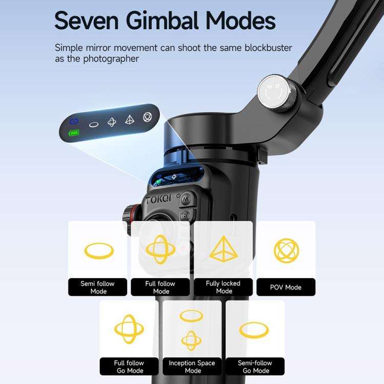 M06 Portable Folding Handheld Gimbal Stabilizer AI Face Tracking Selfie Stick with Magnetic Fill ...