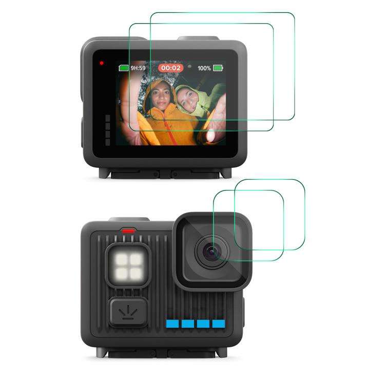 For GoPro LIT HERO 2 Sets ENKAY 0.2mm 9H Tempered Glass Screen Protector Front  Back Camera Film