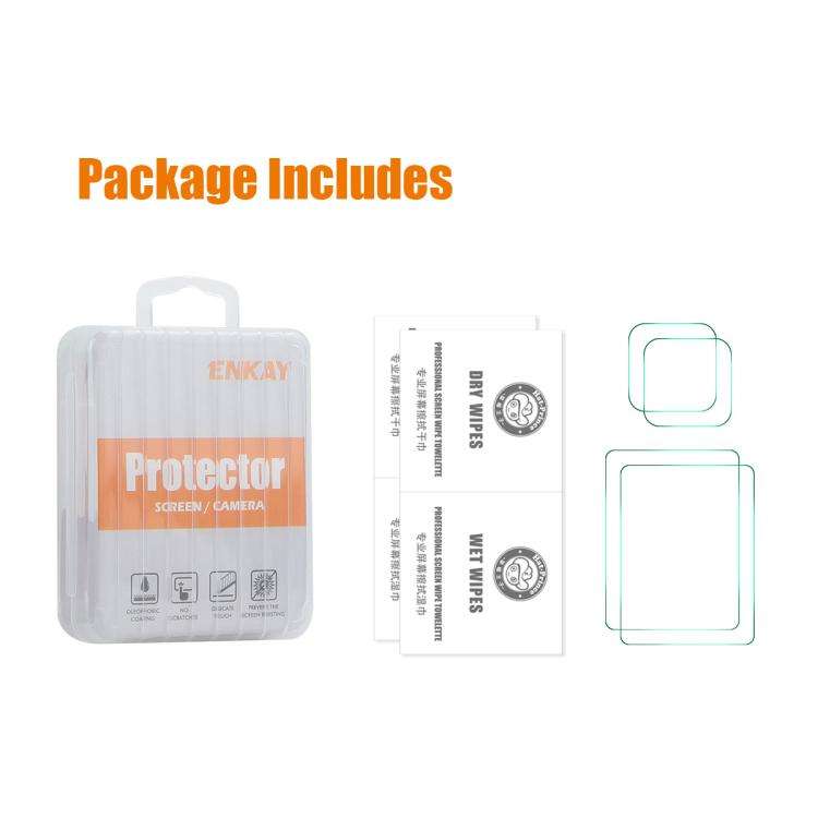 For GoPro LIT HERO 2 Sets ENKAY 0.2mm 9H Tempered Glass Screen Protector Front  Back Camera Film