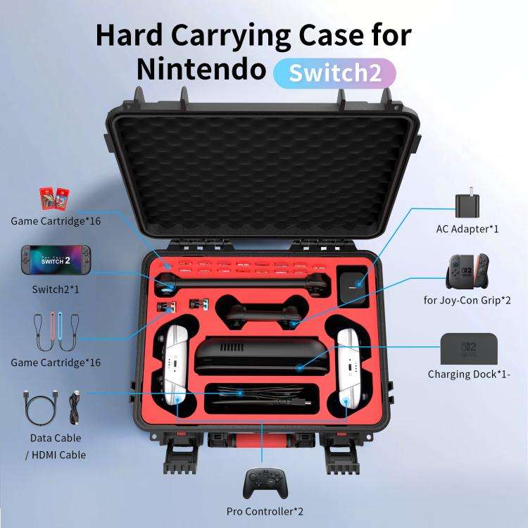 For Nintendo Switch 2 Multifunctional Pro Controller Handheld Console Storage Waterproof Case