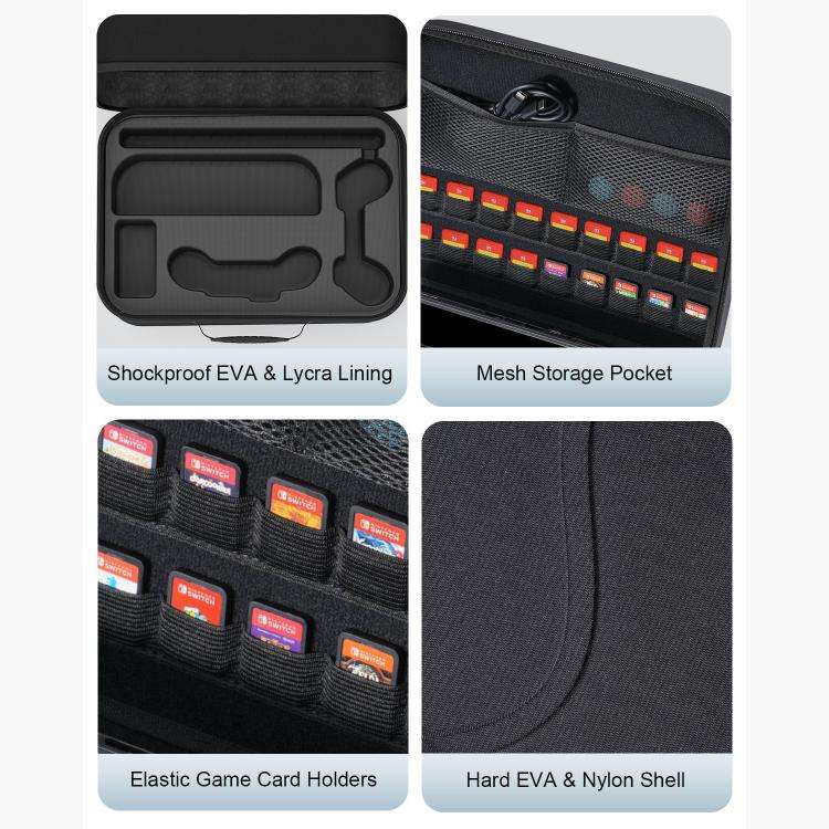 For Nintendo Switch 2 Game Controllers Multi-Functional Handheld Hard-Shell Crossbody Bag(Grey)