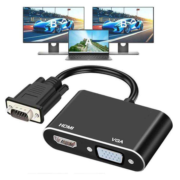 2 in 1 VGA to HDMI Adapter Splitter