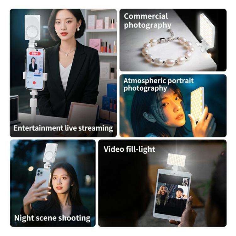 V22A For Phone Camera Live Streaming 4W Power Portable Pocket 80 LED Light MagSafe Magnetic Fill ...