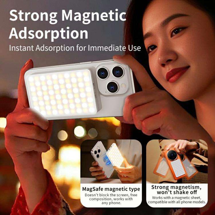 V22A For Phone Camera Live Streaming 4W Power Portable Pocket 80 LED Light MagSafe Magnetic Fill ...