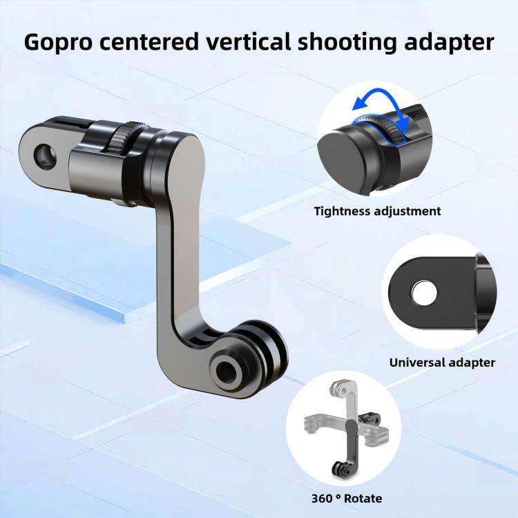 Centre Mounted Vertical Horizontal 360 Rotation Mount Adapter with Long Screw For GoPro Action Ca...