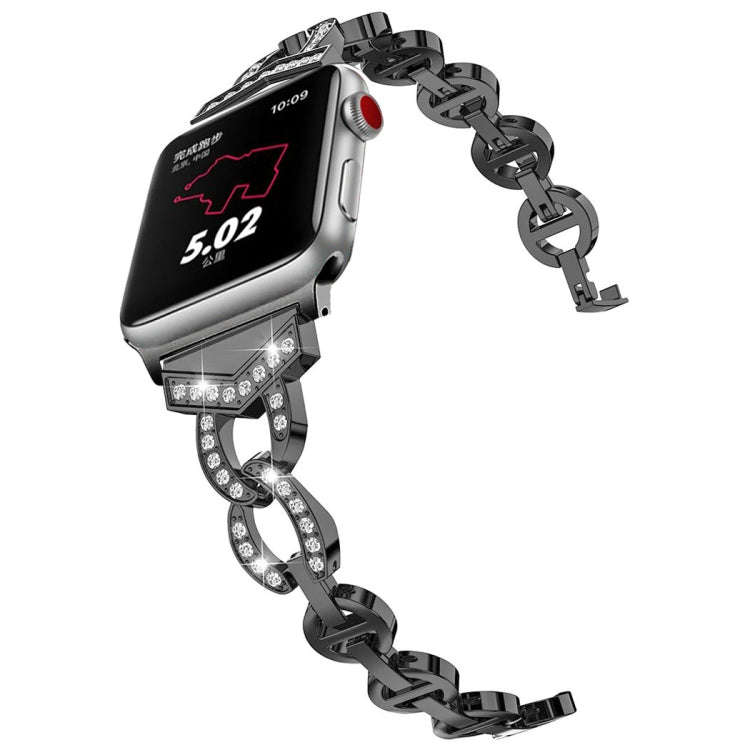 8-shaped VO Diamond-studded Solid Stainless Steel Wrist Strap Watch Band for Apple Watch Series 3...