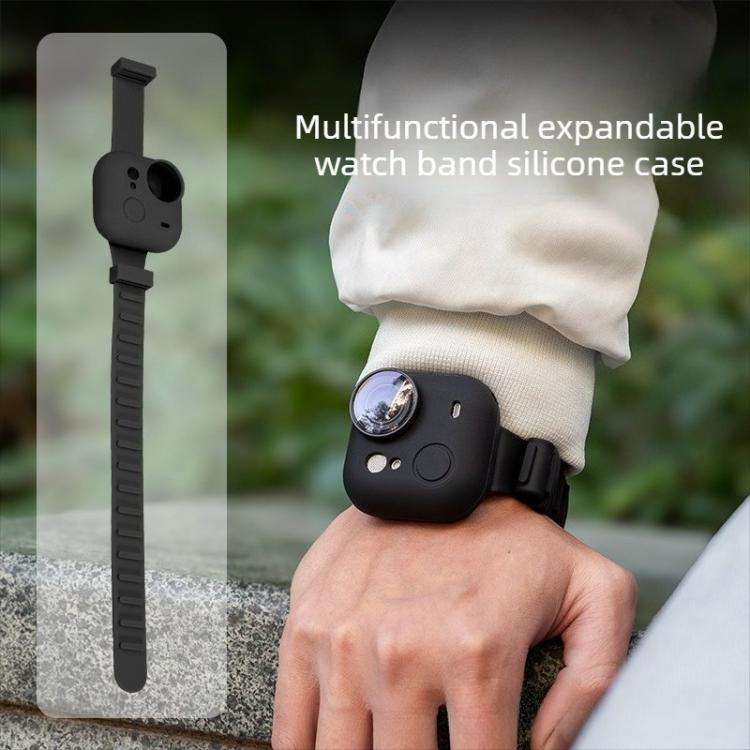 For Insta360 Go Ultra Sports Camera Expansion Strap Silicone Protective Cover(Grey)