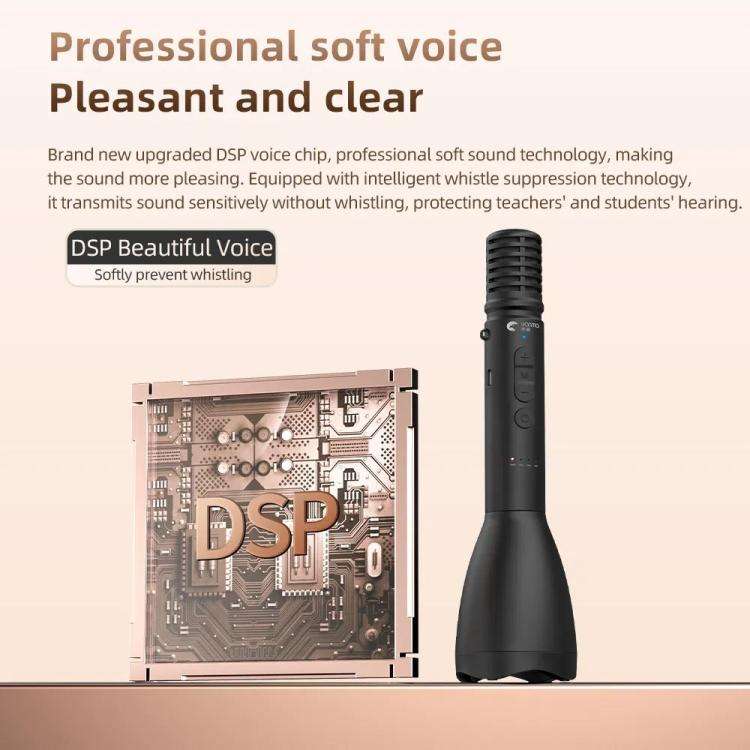 YANMAI Speech Teaching Mini Bluetooth Speaker Noise Reduction Wireless Handheld Microphone(Black)