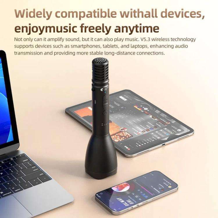YANMAI Speech Teaching Mini Bluetooth Speaker Noise Reduction Wireless Handheld Microphone(Milky ...