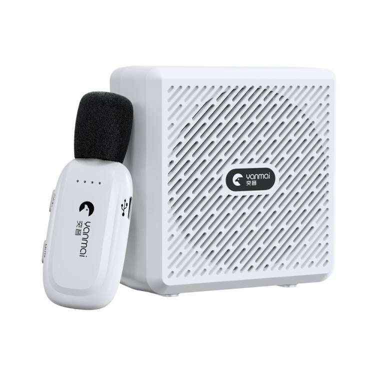 YANMAI K5 Teaching / Training 2.4G Wireless Bluetooth Voice Amplifier Lapel Microphone(White)