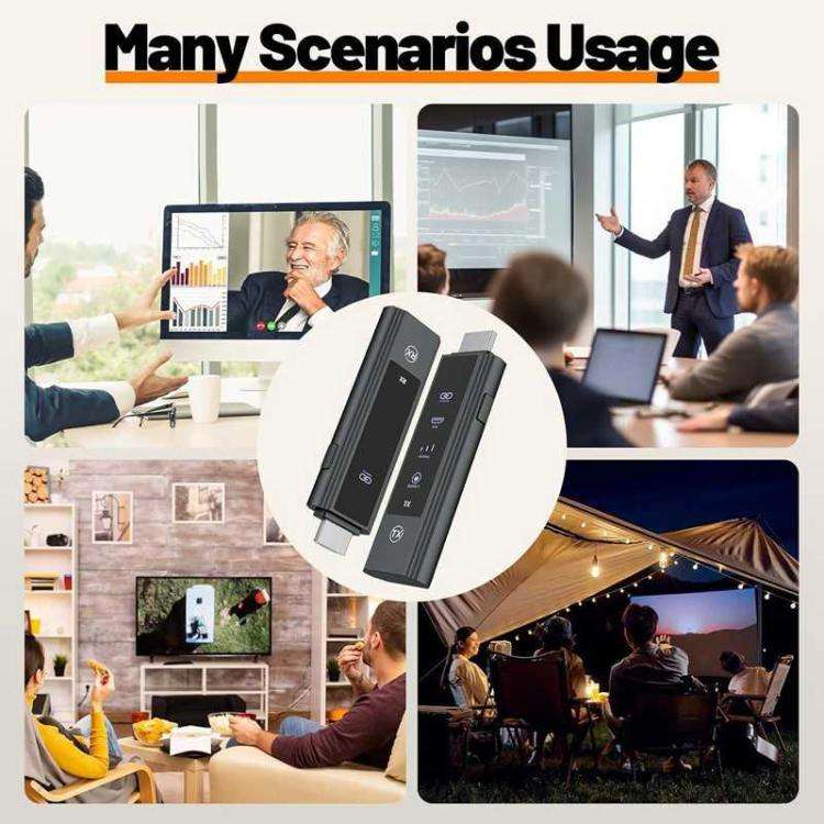 Wireless HDMI Extender 4K HD Decode 1080P Output For PC / Laptop / Projector / TV Box(Silver)