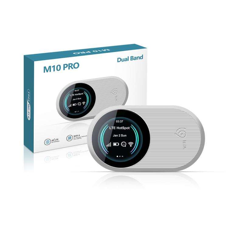 M10 Pro 4G LTE WiFi 6 Portable Wireless Router Mobile Hotspot with Color OLED Display(Blue)