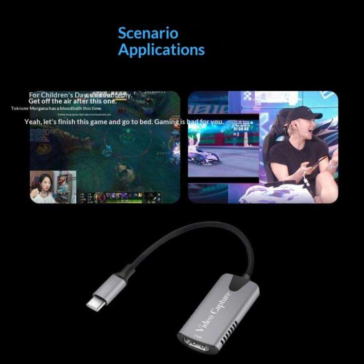 HU-04C 4K Game Streaming Live Broadcast HDMI to Type-C Video Capture Card