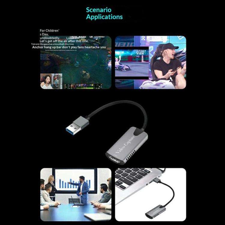 HU-04 USB 2.0 Video Capture Card 4K Input 1080P Output Converter