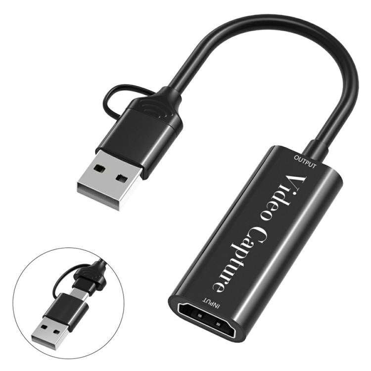 HU-02A Live Streaming Adapter Cable HDMI to USB / Type-C 2 in 1 Video Capture Card