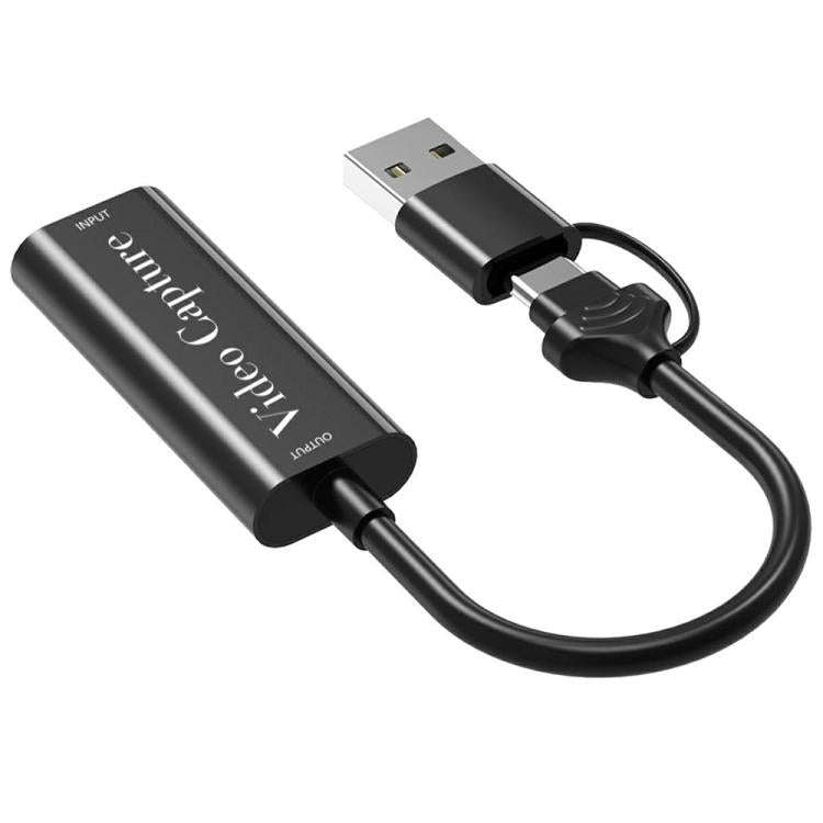 HU-02A Live Streaming Adapter Cable HDMI to USB / Type-C 2 in 1 Video Capture Card