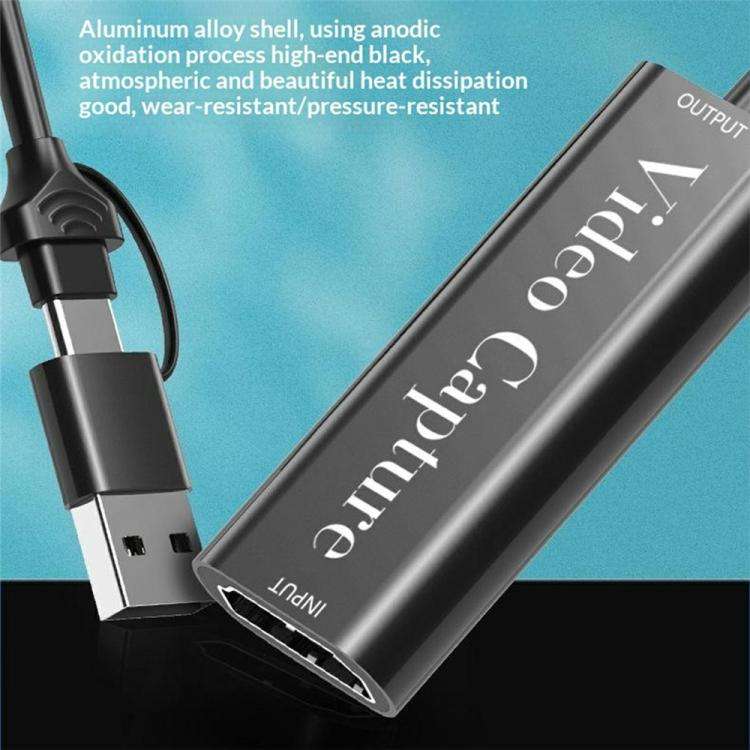 HU-02A Live Streaming Adapter Cable HDMI to USB / Type-C 2 in 1 Video Capture Card