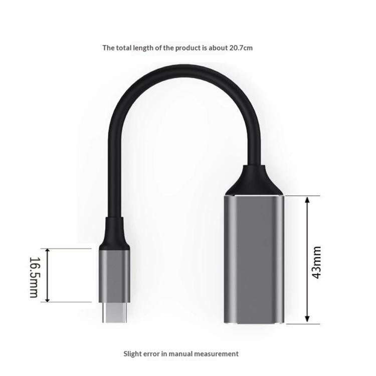 HC-61 HDMI Video Audio Sync Type-C to HDMI Cable 4K / 60Hz Adapter