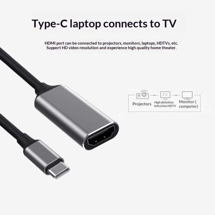 HC-61 HDMI Video Audio Sync Type-C to HDMI Cable 4K / 60Hz Adapter