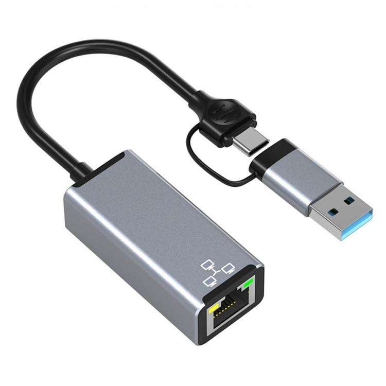 HC-72S USB-C / USB-A to RJ45 Ethernet Adapter 100Mbps Network Converter