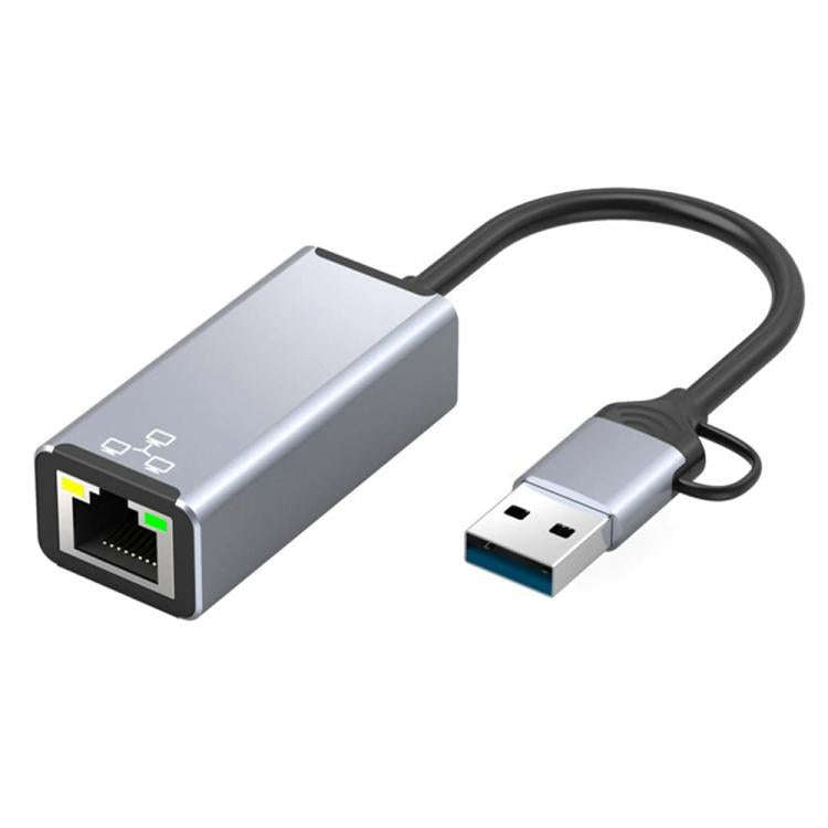 HC-72S USB-C / USB-A to RJ45 Ethernet Adapter 100Mbps Network Converter