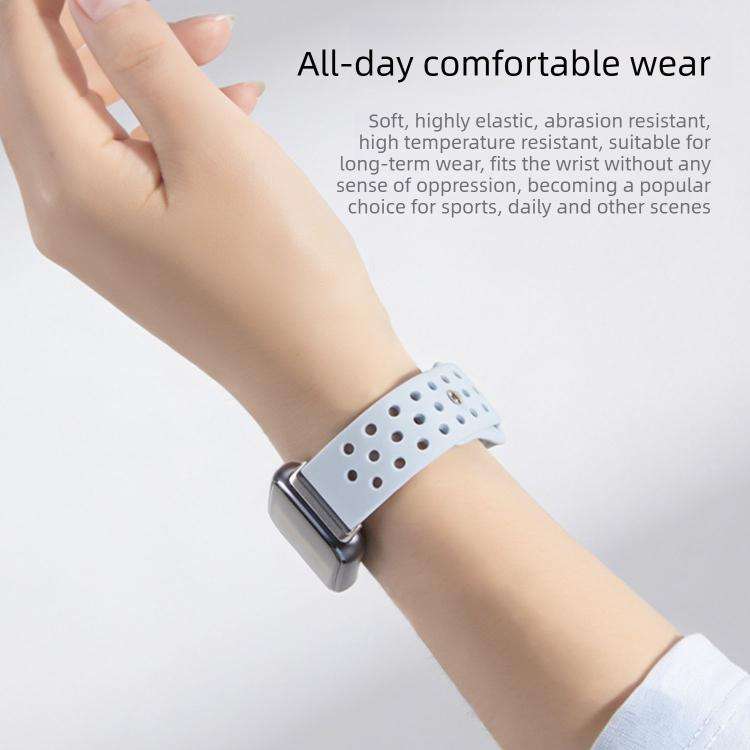 For Huawei Band 11 / Band 11 Pro Perforated Design Solid Color Reverse Buckle Silicone Watch Band...