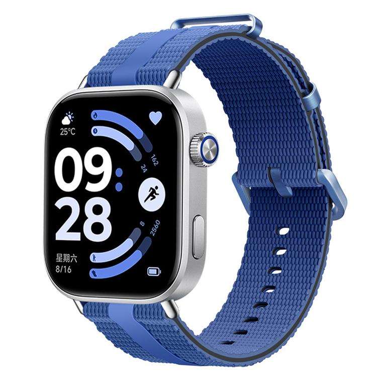 For Xiaomi Band 10 Pro / 9 Pro / Redmi Watch 6 Line Pattern Silicone Watch Band(Navy Blue Black)