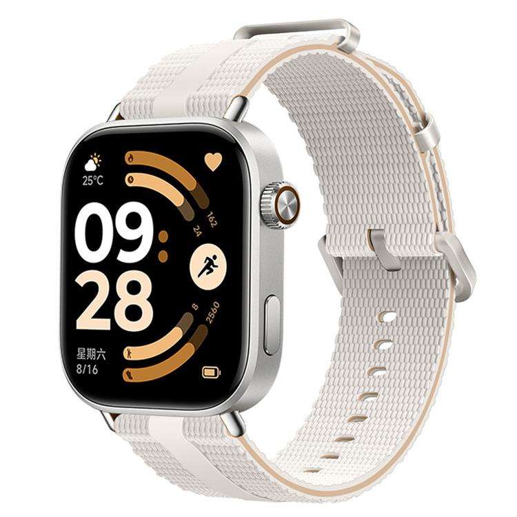 For Xiaomi Band 10 Pro / 9 Pro / Redmi Watch 6 Line Pattern Silicone Watch Band(Starlight Milky Tea)